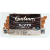 Bratwurst Smal Alspånsrökt 240g Gudruns.