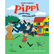 Pippi leker kull med poliser.