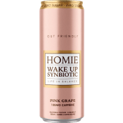 Energidryck Wake Up Synbiotic Med Smak Av Pink Grape 330ml Homie.