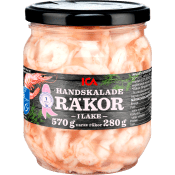 Räkor handskalade i lake 280g ICA.