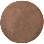 Matta rund Softy brun 120 cm.