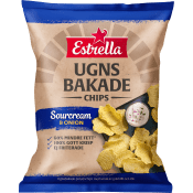 Chips Ugnsbakade Sourcream & Onion 125g Estrella.