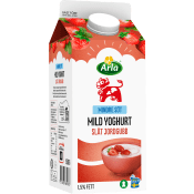 Yoghurt Mild Jordgubb 1,5% lättsockrad 1500g Arla Ko®.