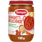 Spagetti med köttfärssås Från 6m 190g Semper.