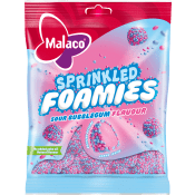 Godispåse Sprinkled Foamies Sour Bubblegum 110g Malaco.