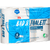 Bad & Toalett Toalettpapper 6-p Miljömärkt ICA.
