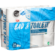 Bad & Toalett Toalettpapper 24-p Miljömärkt ICA.