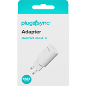 Adapter Vägg 20W Dual Port 1-p Plug & Sync.