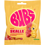 Godispåse Lemon & Raspberry Skalle 155g BUBS.