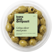Gröna Oliver Med Pesto 150g Bara god.