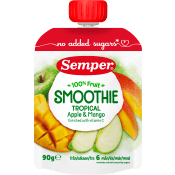 Smoothie tropisk Äpple & mango Från 6m 90g Semper.