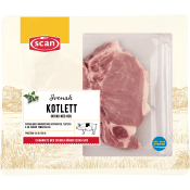 Fläskkotlett Färsk Skivad med ben ca 500g Scan.