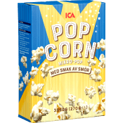 Popcorn Mikropopcorn smörsmak 3-p 270g ICA.