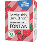 Blandsaft Jordgubb & Smultron Sockerfri 20cl Fontän.