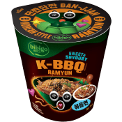 Snabbnudlar i Koreansk Stil Med BBQ-smak 98g Bibigo.