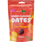 Dadlar med smak av Sour Pineapple 90g Green Star.