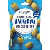 Snacksoliver Halkidiki naturella 70g Fontana.