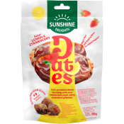 Torkade dadlar med citron/jordgubbssmak 100g Sunshine Delights.