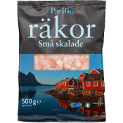Små skalade räkor 500g Pacific.