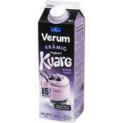 Yoghurtkvarg Blåbär Vanilj Laktosfri 1.5% 1000g Verum.