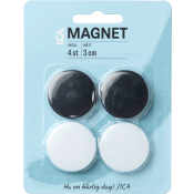 Magneter Svart/vit 4-p ICA.