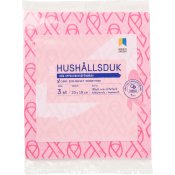 Hushållsduk 3-p Rosa Bandet ICA.
