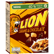 Lion Flingor Karamell & choklad 350g Nestle.