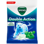 Halstablett Double Action Eucalyptus sockerfri 72g Vicks.