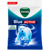 Halstablett Blue Active Strong sockerfri 72g Vicks.