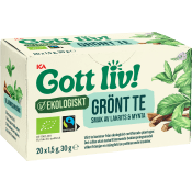 Grönt Te Lakrits och Mynta Ekologisk 20-p ICA Gott Liv.