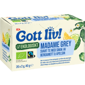Svart Te Madame Grey Ekologisk 20-p ICA Gott Liv.