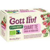 Svart Te Röda bär Ekologisk 20-p Ica Gott Liv.