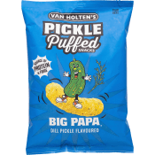 Linspinnar Puffed Snacks Big Papa Dill Pickle 90g Van Holten's.