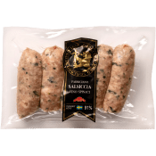 Kryddkorv Salsiccia Spinaci vino parmigiano 91% Kötthalt 230g Hirschmans Charkuteri.