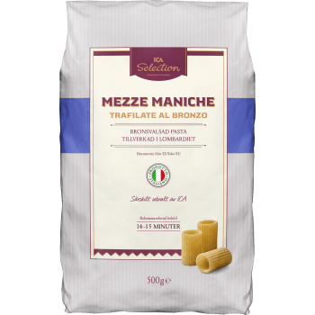 Pasta Mezze Maniche 500g ICA Selection.