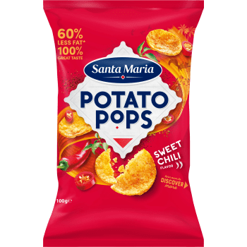 Chips Potato Pops Fiery Sweet Chili 100g Santa Maria.