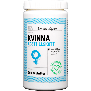 Multivitamin Kvinna Kosttillskott 100st ICA Hjärtat.