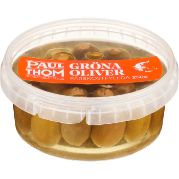 Gröna Oliver Färskostfyllda 250g Gourmet Gruppen.