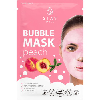 Ansiktsmask Bubble Mask Peach 1-p Stay Well.
