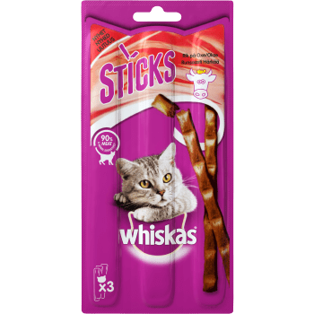 Kattgodis Sticks Oxkött 3-p 18g Whiskas.