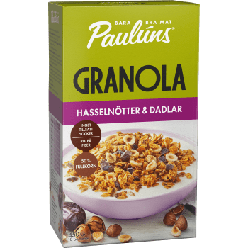 Granola Hasseln&Dadlar 450g Pauluns.