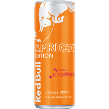 Energidryck Summer Edition Aprikos och jordgubbssmak 25cl Red Bull.