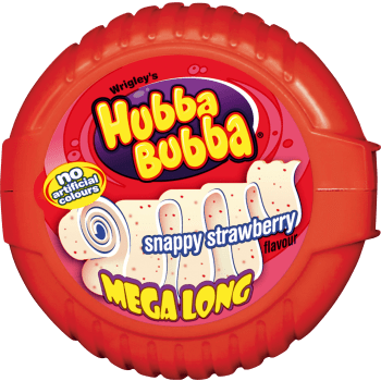 Tuggummi Snappy Strawberry Mega long 56g Hubba Bubba.