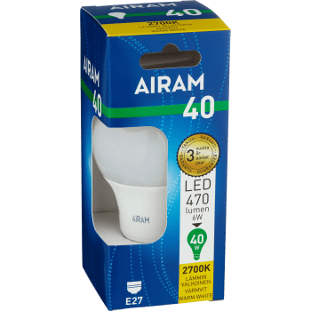 LED Opal A60 E27 470lm (40W) 1-p Airam.