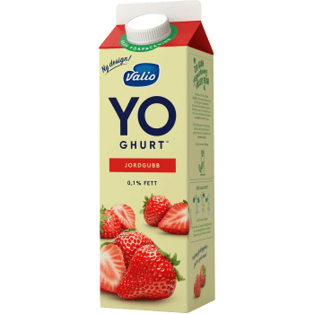 Yoghurt Jordgubb 0,1% 1000g Valio.