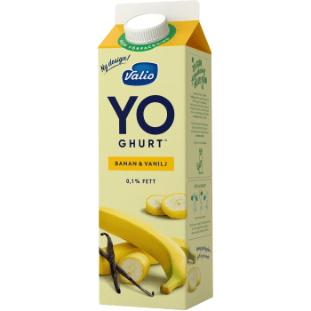 Yoghurt Banan 0,1% 1000g Valio.