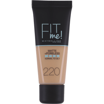 Foundation Fit Me Matte & Poreless Natural Beige 220 30ml Maybelline.