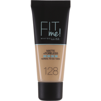Foundation Fit Me Matte & Poreless Warm Nude 128 30ml Maybelline.
