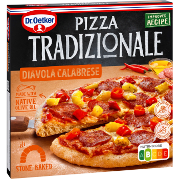 Pizza Tradi diavola calabrese Fryst 360g Dr. Oetker.
