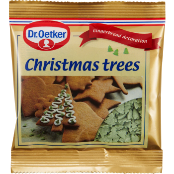Dekorströssel Christmas trees 15g Dr.Oetker.